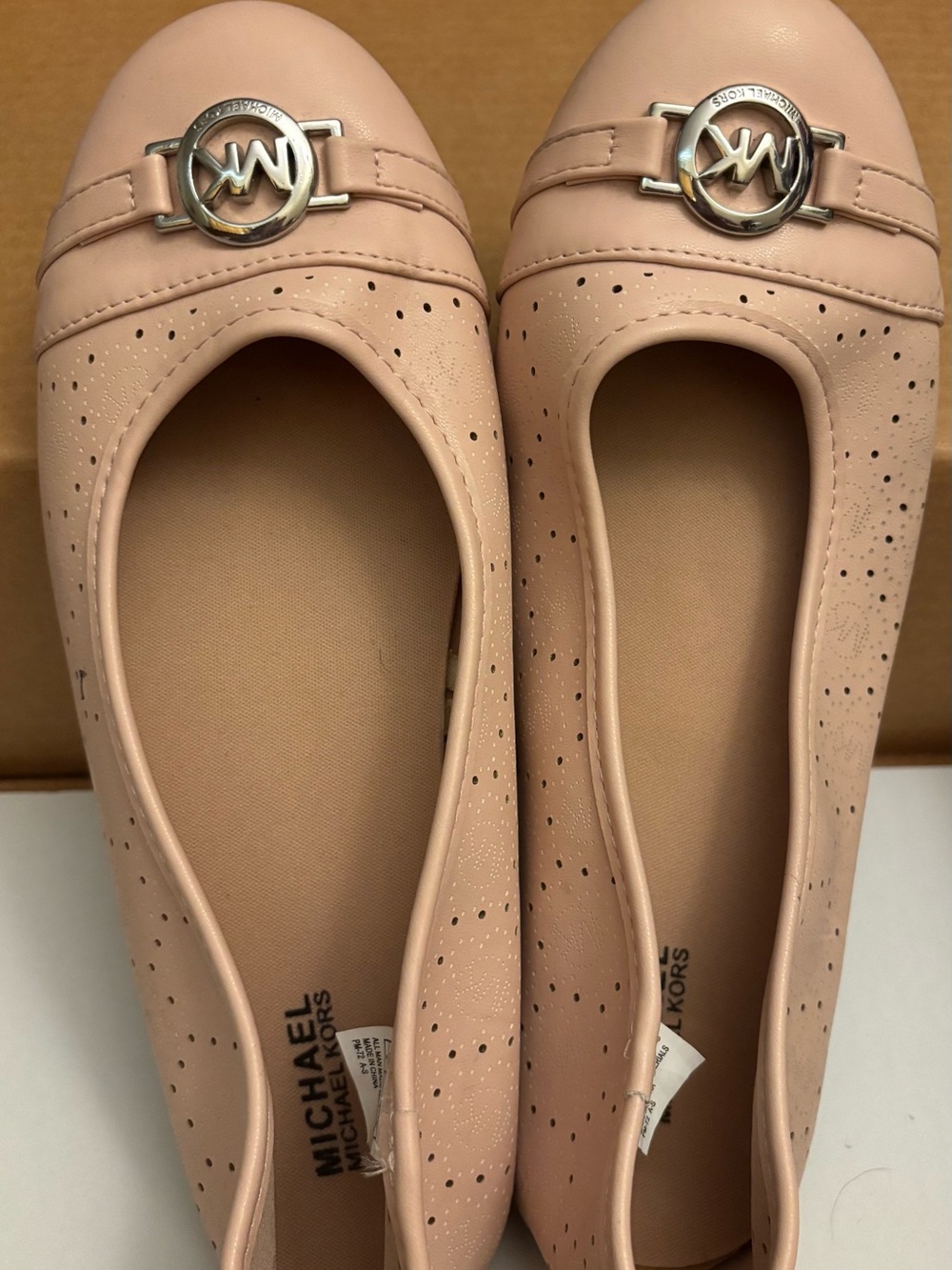 Michael Kors Juniors Blush Pink Logo Ballet Flats